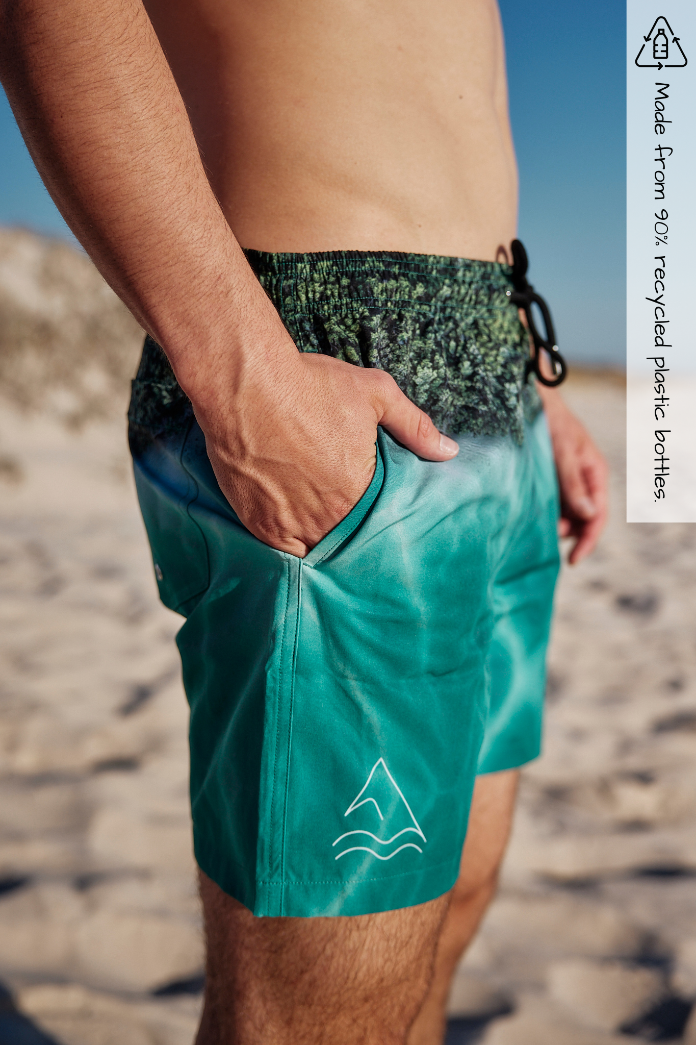 Drone photo of Port Smith Lagoon on mens boardies | Boardies made from recycled plastic bottles | australian mens fashion